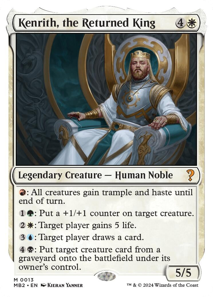 Image for Kenrith, the Returned King (White Border) (13) (Mystery Booster 2) - Magic: The Gathering