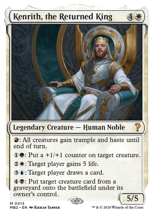 Image for Kenrith, the Returned King (White Border) (13) (Mystery Booster 2) - Magic: The Gathering