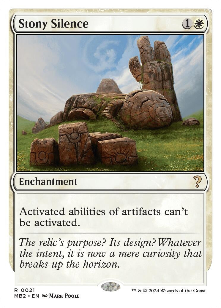 Image for Stony Silence (White Border) (21) (Mystery Booster 2) - Magic: The Gathering