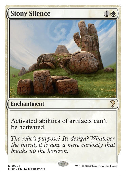 Image for Stony Silence (White Border) (21) (Mystery Booster 2) - Magic: The Gathering