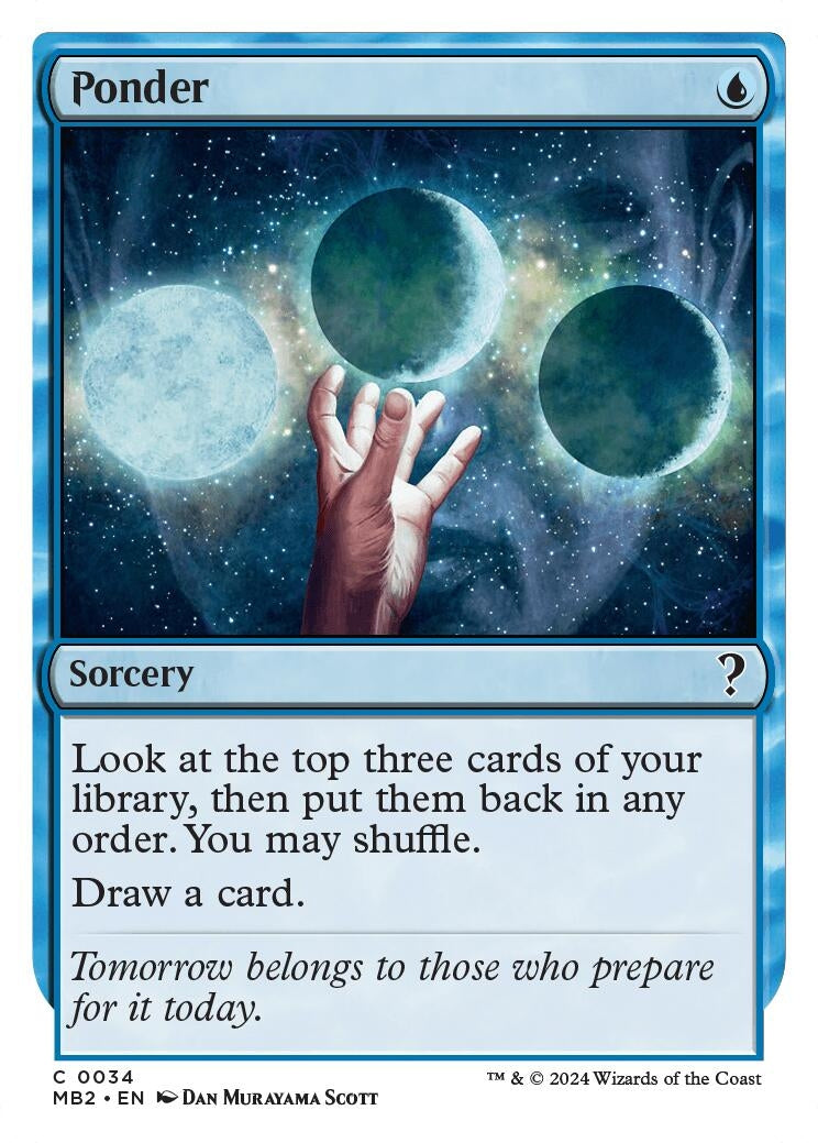 Image for Ponder (White Border) (34) (Mystery Booster 2) - Magic: The Gathering