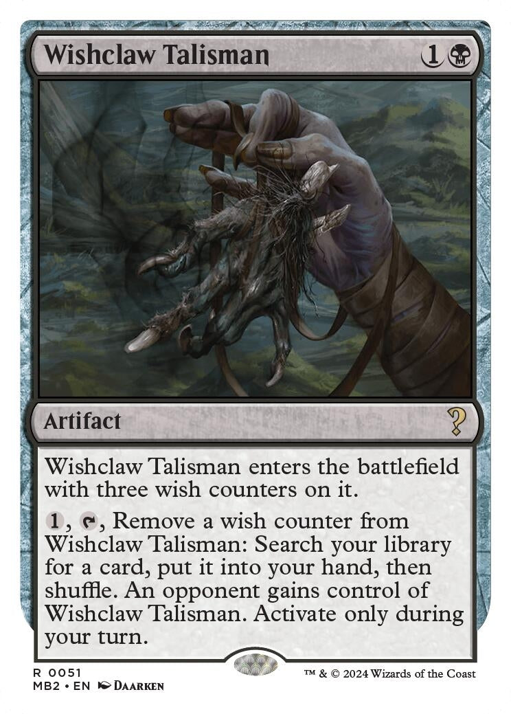 Image for Wishclaw Talisman (White Border) (51) (Mystery Booster 2) - Magic: The Gathering