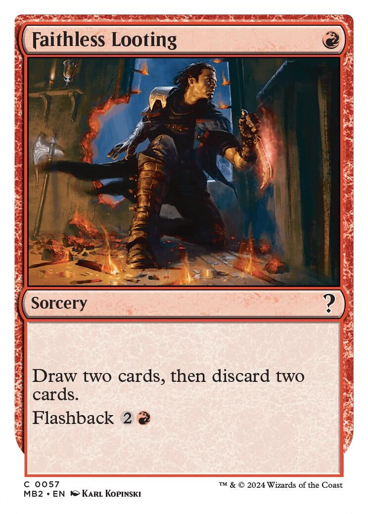 Image for Faithless Looting (White Border) (57) (Mystery Booster 2) - Magic: The Gathering