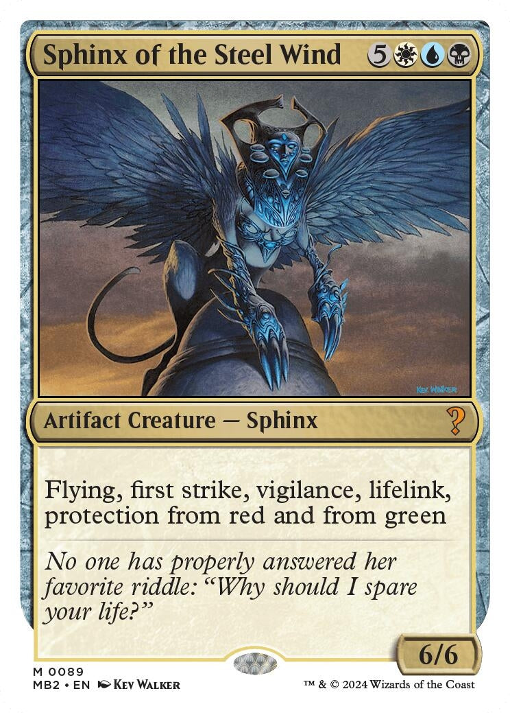 Image for Sphinx of the Steel Wind (White Border) (89) (Mystery Booster 2) - Magic: The Gathering