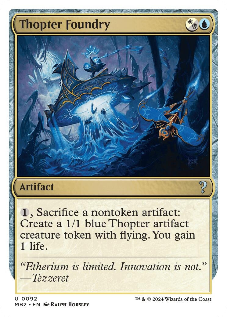 Image for Thopter Foundry (White Border) (92) (Mystery Booster 2) - Magic: The Gathering