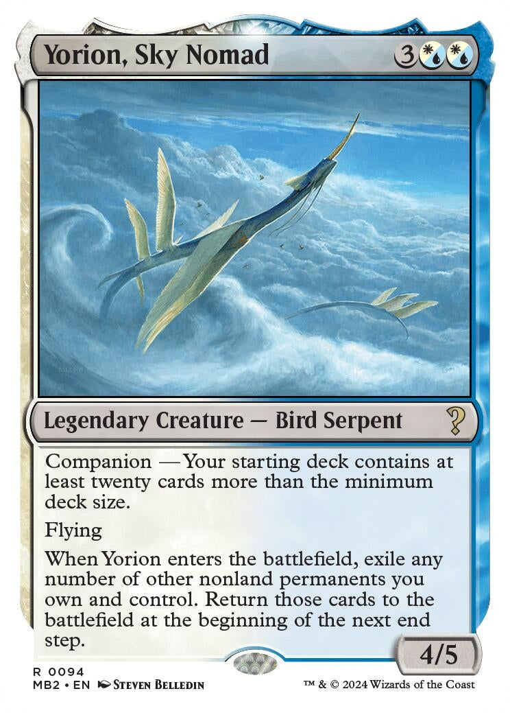 Image for Yorion, Sky Nomad (White Border) (94) (Mystery Booster 2) - Magic: The Gathering