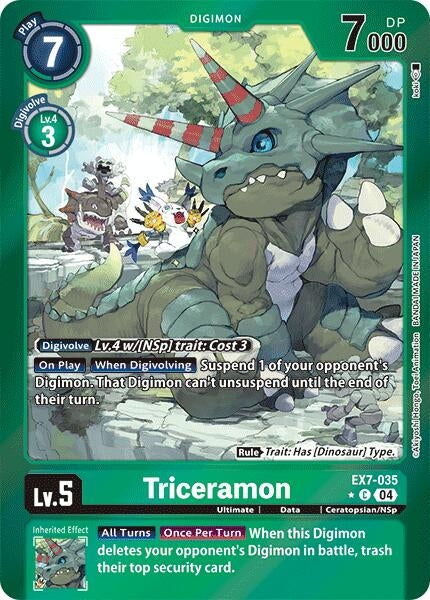 Image for Triceramon (Foil) (EX7-035 C) (Digimon LIBERATOR) - Digimon Card Game