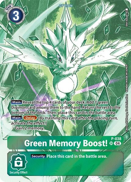 Image for Green Memory Boost! (Starter Deck 18 Exclusive) (P-038 SR) (Digimon Promotion Cards) - Digimon Card Game