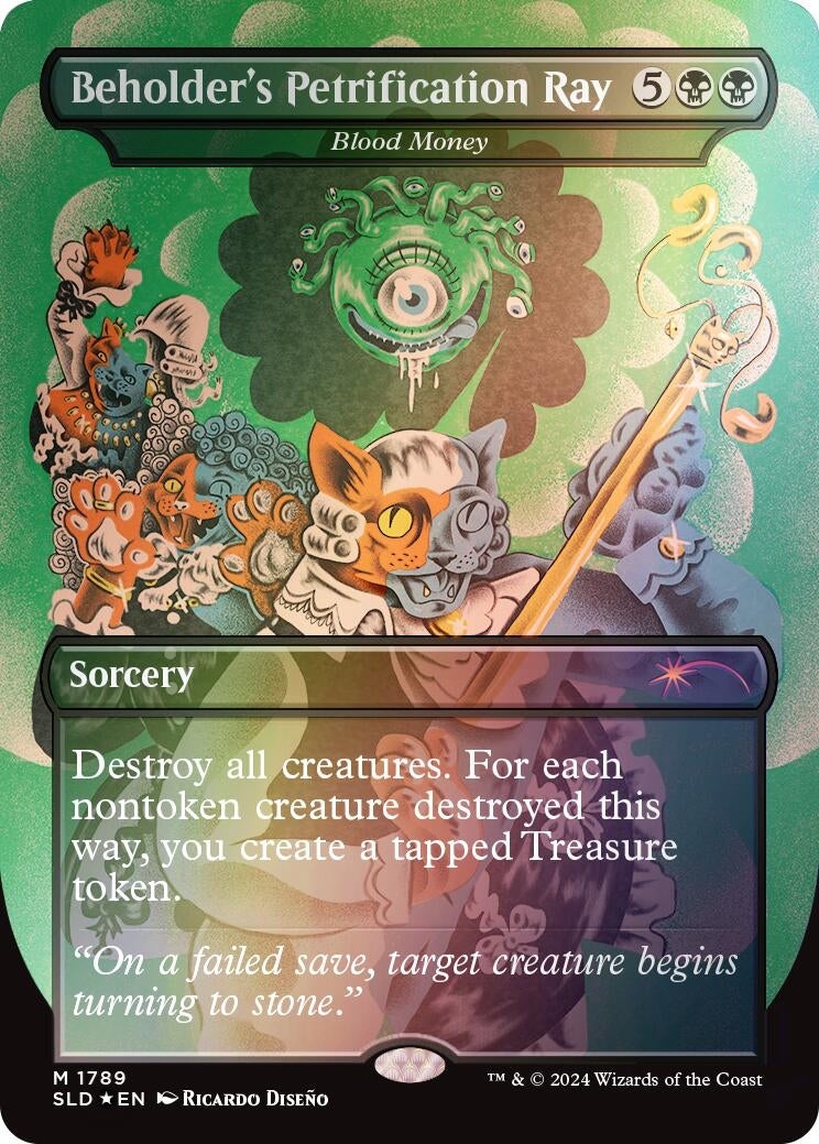 Image for Beholder's Petrification Ray - Blood Money (Rainbow Foil) (1789) (Secret Lair Drop Series) - Magic: The Gathering