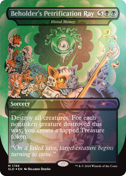 Image for Beholder's Petrification Ray - Blood Money (Rainbow Foil) (1789) (Secret Lair Drop Series) - Magic: The Gathering
