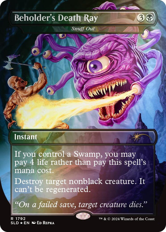 Image for Beholder's Death Ray - Snuff Out (Rainbow Foil) (1792) (Secret Lair Drop Series) - Magic: The Gathering