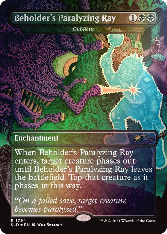 Image for Beholder's Paralyzing Ray - Oubliette (Rainbow Foil) (1794) (Secret Lair Drop Series) - Magic: The Gathering