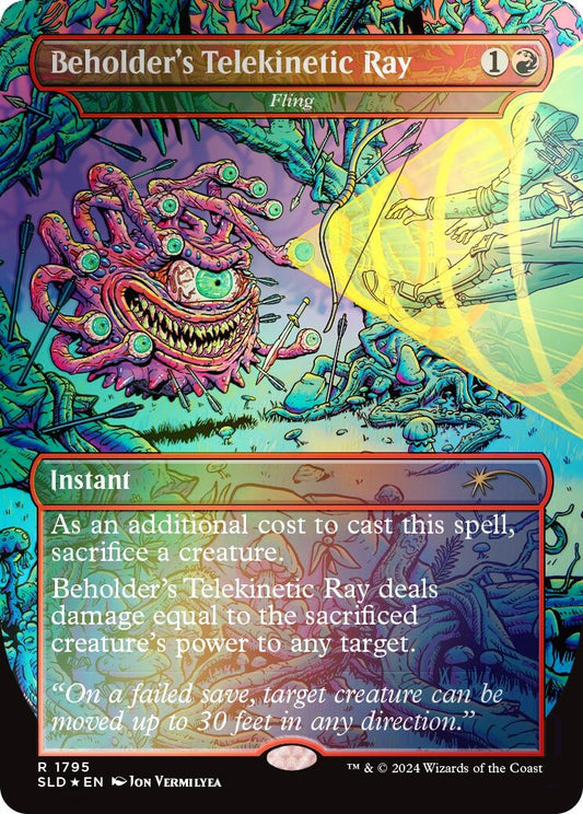 Image for Beholder's Telekinetic Ray - Fling (Rainbow Foil) (1795) (Secret Lair Drop Series) - Magic: The Gathering