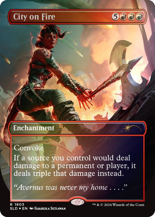 Image for City on Fire (Rainbow Foil) (1803) (Secret Lair Drop Series) - Magic: The Gathering