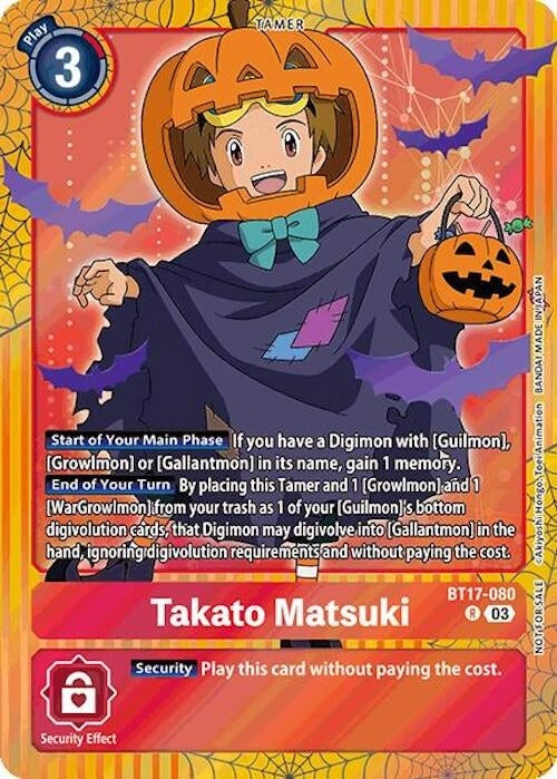 Image for Takato Matsuki (Halloween Event 2024) (BT17-080 R) (Secret Crisis) - Digimon Card Game