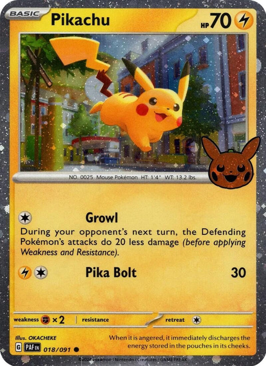 Image for Pikachu - 018/091 (Cosmos Holo) (018/091) (Trick or Trade BOOster Bundle 2024) - Pokemon