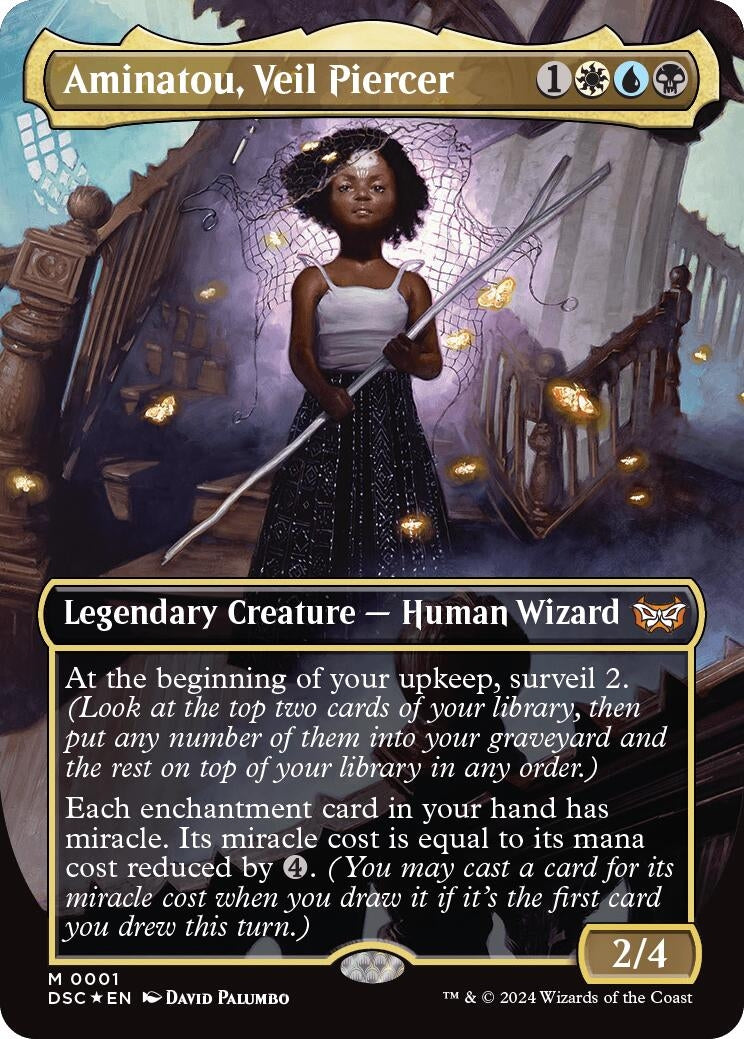 Image for Aminatou, Veil Piercer (Borderless) (1) (Commander: Duskmourn: House of Horror) - Magic: The Gathering