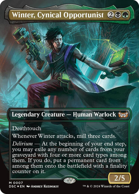 Image for Winter, Cynical Opportunist (Borderless) (7) (Commander: Duskmourn: House of Horror) - Magic: The Gathering