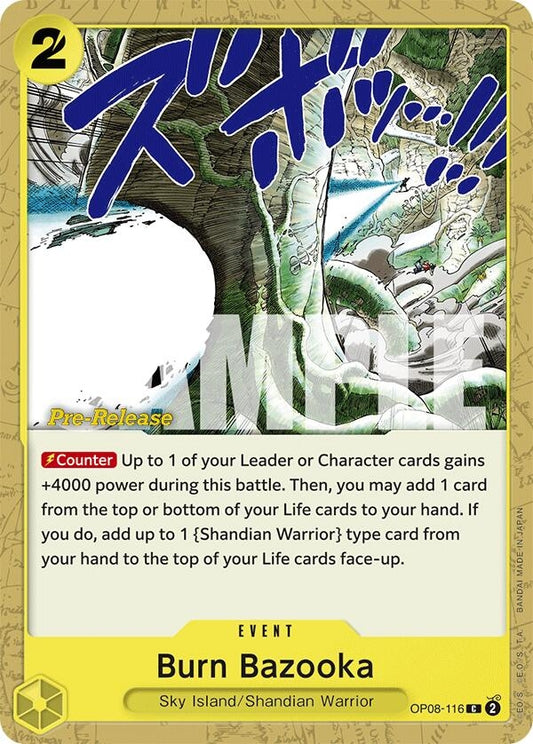 Image for Burn Bazooka (OP08-116) (Two Legends Pre-Release Cards) - One Piece Card Game
