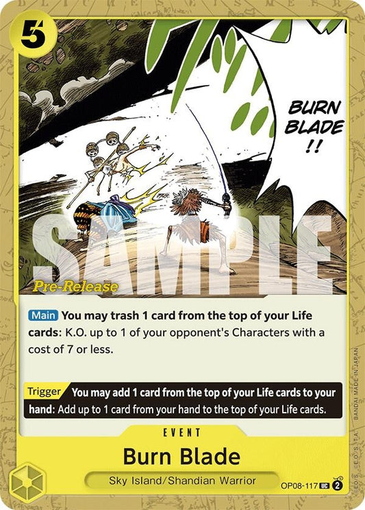 Image for Burn Blade (OP08-117) (Two Legends Pre-Release Cards) - One Piece Card Game