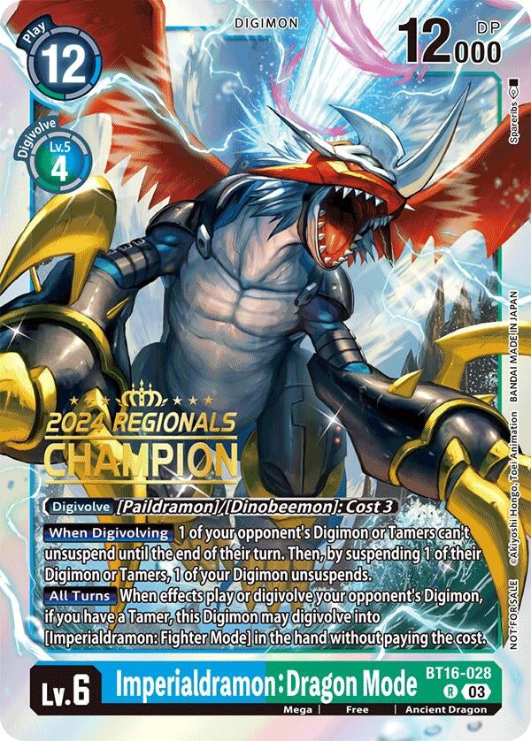 Image for Imperialdramon: Dragon Mode (2024 Regionals Champion) (BT16-028 R) (Beginning Observer) - Digimon Card Game
