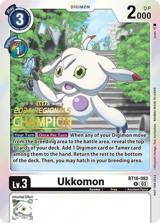 Image for Ukkomon (2024 Regionals Champion) (BT16-082 R) (Beginning Observer) - Digimon Card Game