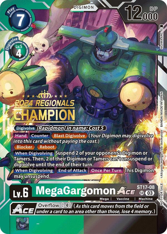 Image for MegaGargomon ACE (2024 Regionals Champion) (ST17-08 SR) (Starter Deck 17: Double Typhoon Advanced Deck Set) - Digimon Card Game