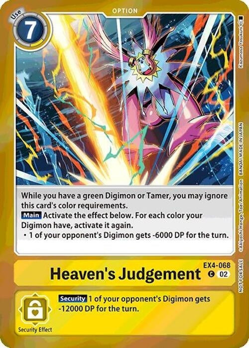 Image for Heaven's Judgement (Event Pack 7) (EX4-068 C) (Alternative Being Booster) - Digimon Card Game