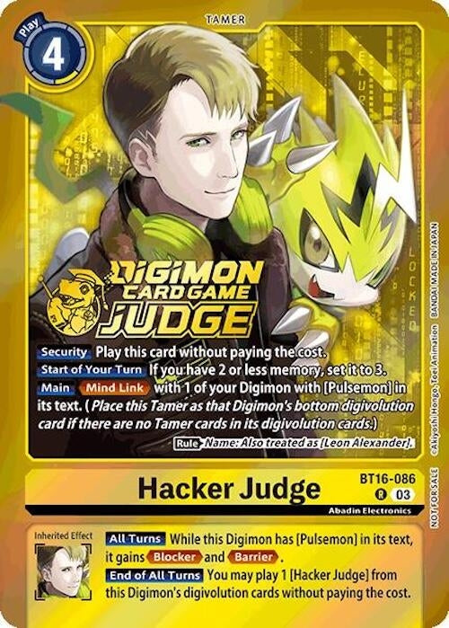 Image for Hacker Judge (Judge Pack 6) (BT16-086 R) (Beginning Observer) - Digimon Card Game