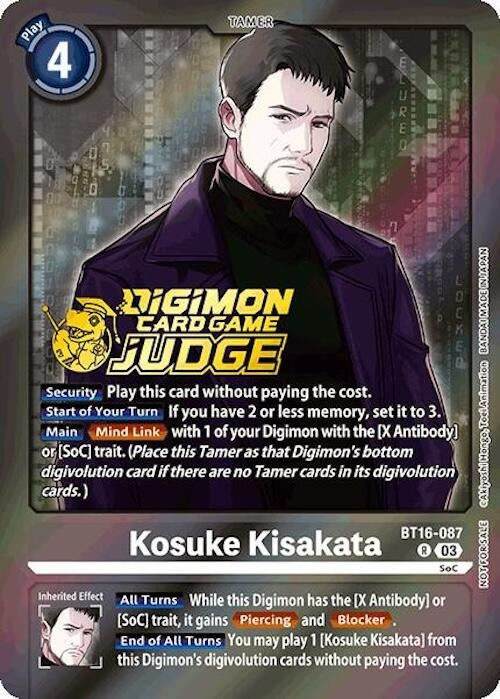 Image for Kosuke Kisakata (Judge Pack 6) (BT16-087 R) (Beginning Observer) - Digimon Card Game