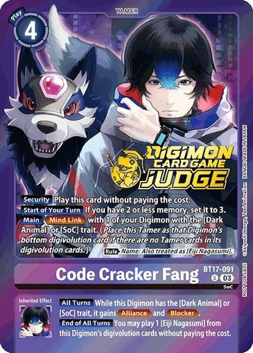 Image for Code Cracker Fang (Judge Pack 6) (BT17-091 U) (Secret Crisis) - Digimon Card Game