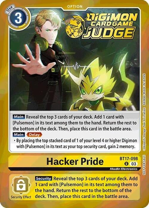 Image for Hacker Pride (Judge Pack 6) (BT17-098 U) (Secret Crisis) - Digimon Card Game