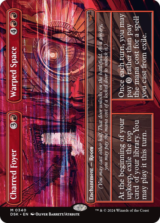 Image for Charred Foyer // Warped Space (Borderless) (340) (Duskmourn: House of Horror) - Magic: The Gathering