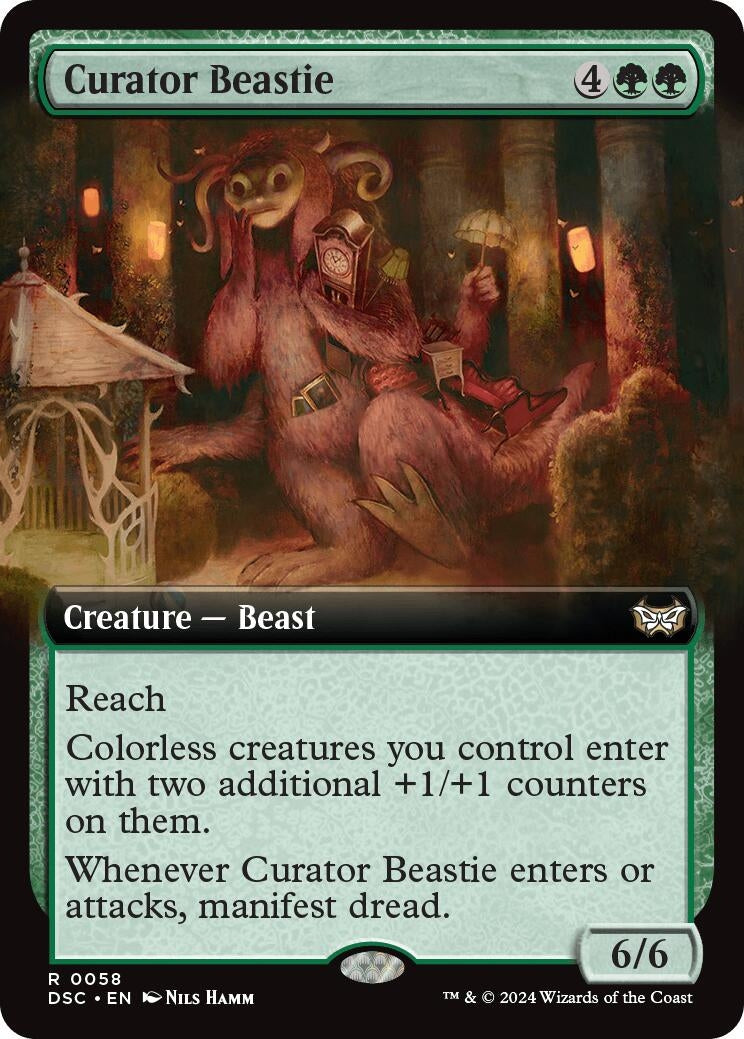 Image for Curator Beastie (Extended Art) (58) (Commander: Duskmourn: House of Horror) - Magic: The Gathering