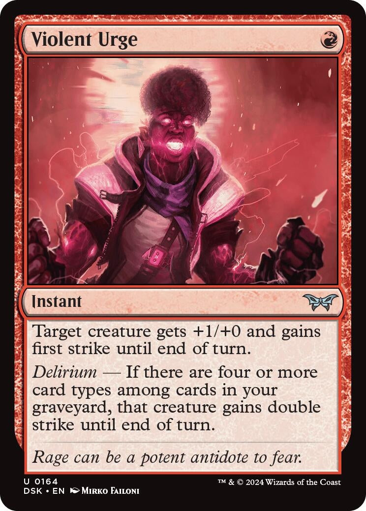 Image for Violent Urge (164) (Duskmourn: House of Horror) - Magic: The Gathering