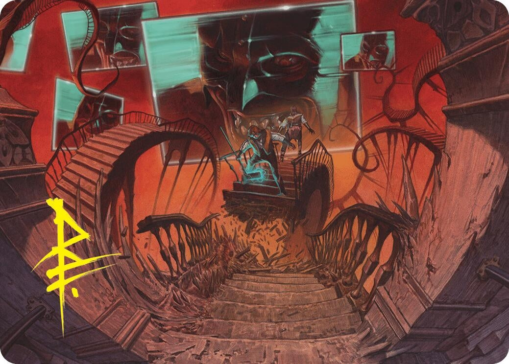 Image for Let's Play a Game Art Card (Gold-Stamped Signature) (8) (Art Series: Duskmourn: House of Horror) - Magic: The Gathering