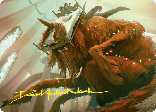 Image for Bedhead Beastie Art Card (Gold-Stamped Signature) (11) (Art Series: Duskmourn: House of Horror) - Magic: The Gathering
