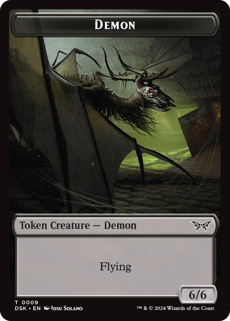 Image for Demon // Manifest Double-Sided Token (9 // 18) (Duskmourn: House of Horror) - Magic: The Gathering