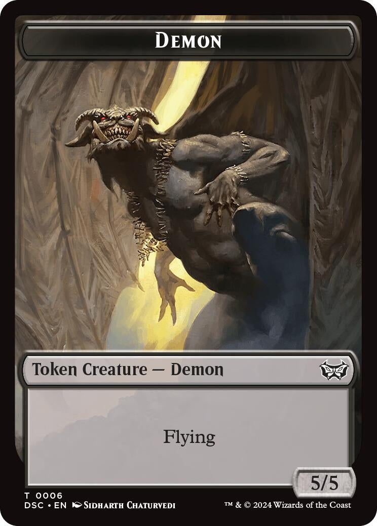 Image for Demon // Bird Double-Sided Token (6 // 5) (Commander: Duskmourn: House of Horror) - Magic: The Gathering