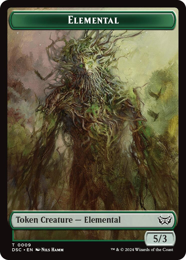 Image for Elemental // Bird Double-Sided Token (9 // 5) (Commander: Duskmourn: House of Horror) - Magic: The Gathering