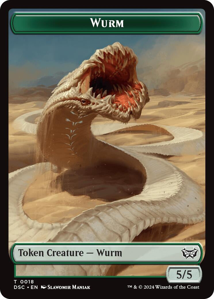Image for Wurm (0018) // Fractal Double-Sided Token (18 // 20) (Commander: Duskmourn: House of Horror) - Magic: The Gathering