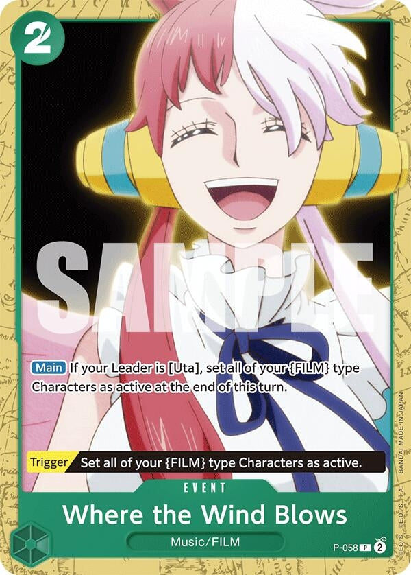 Image for Where the Wind Blows (P-058) (Starter Deck 16: GREEN Uta) - One Piece Card Game