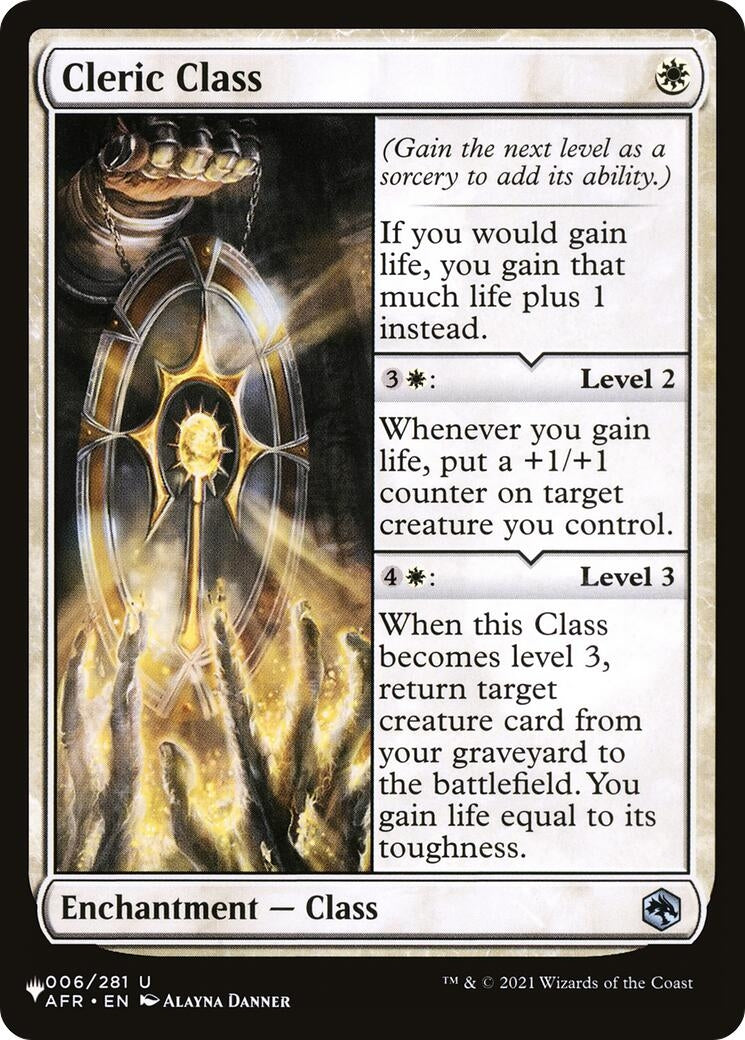 Image for Cleric Class (006/281) (The List Reprints) - Magic: The Gathering