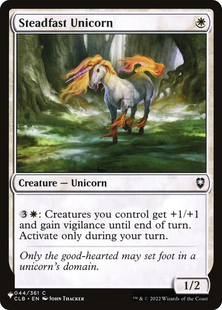 Image for Steadfast Unicorn (044/361) (The List Reprints) - Magic: The Gathering