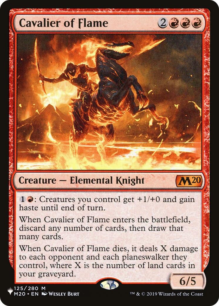 Image for Cavalier of Flame (125/280) (The List Reprints) - Magic: The Gathering