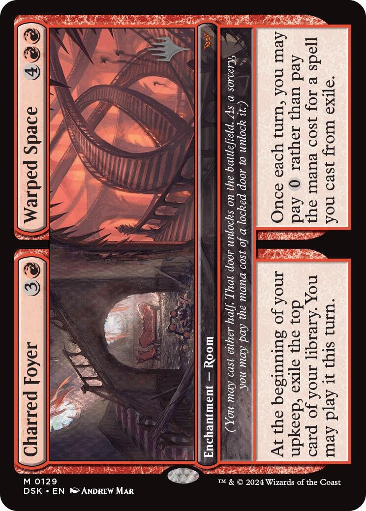 Image for Charred Foyer // Warped Space (129) (Promo Pack: Duskmourn: House of Horror) - Magic: The Gathering