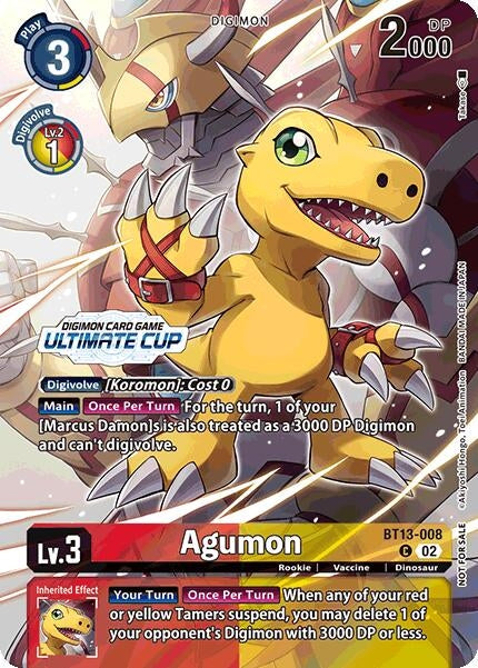 Image for Agumon (Ultimate Cup 2024) (BT13-008 C) (Versus Royal Knights) - Digimon Card Game