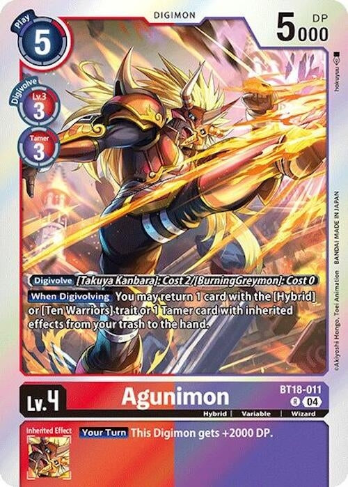 Image for Agunimon (BT18-011 R) (Release Special Booster 2.0) - Digimon Card Game