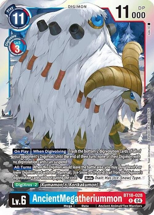 Image for AncientMegatheriummon (BT18-028 R) (Release Special Booster 2.0) - Digimon Card Game