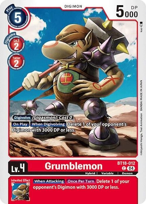 Image for Grumblemon (BT18-012 C) (Release Special Booster 2.0) - Digimon Card Game